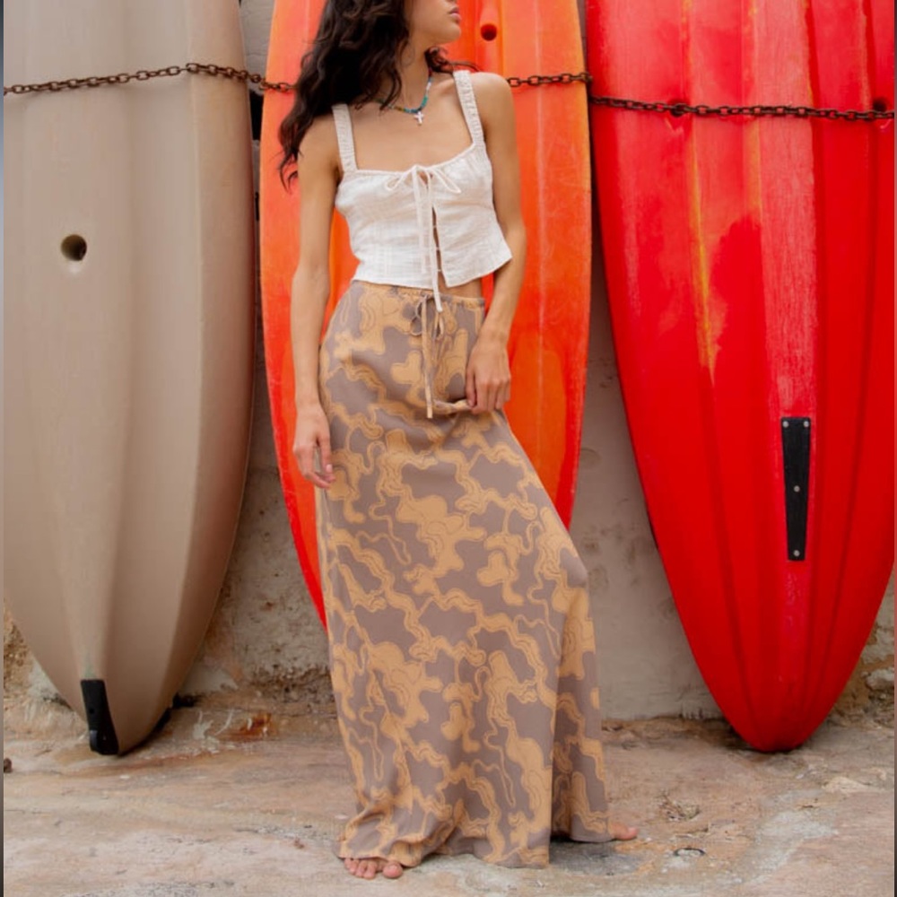 VRG GRL bias cut maxi skirt